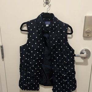 Laura Scott Navy with White Polka Dots Quilted Vest
